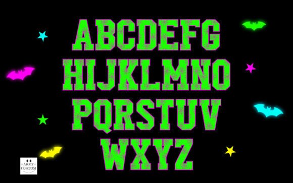 Halloweenneon Spider Font PNG with transparent background - Preview 2