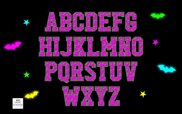 Halloweenneon Spider Font PNG with transparent background - Preview 3