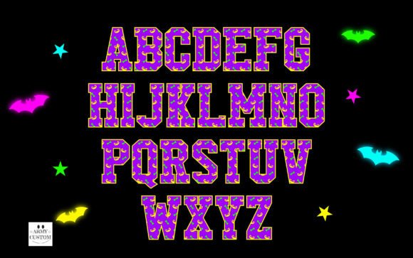 Halloweenneon Spider Font PNG with transparent background - Preview 5