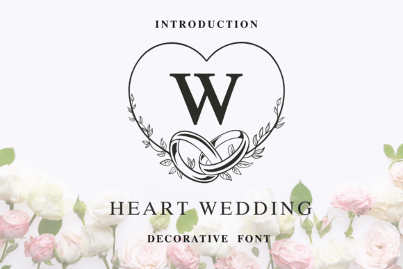 Preview specimen of Heart Wedding decorative font