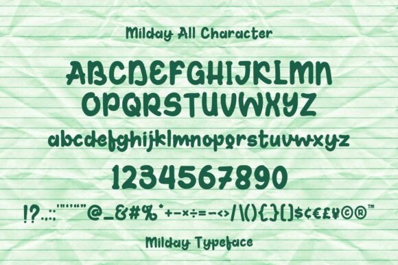 Milday Font PNG with transparent background - Preview 4