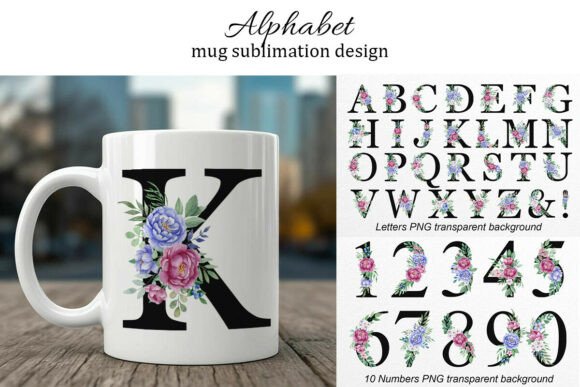 Mug Sublimation Design with Letters, PNG Gráfico Ilustrações para Impressão Por StepanovaArt