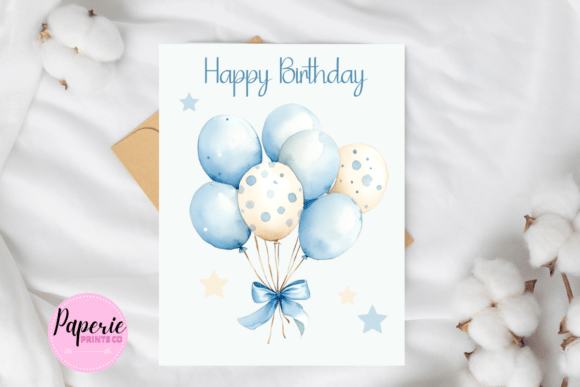 Pastel Balloon Birthday Greeting Card