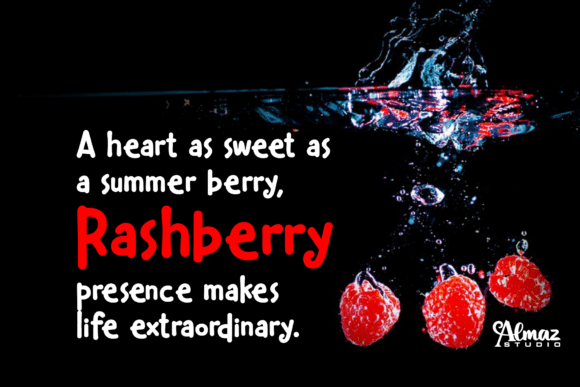 Rashberry Font PNG with transparent background - Preview 1