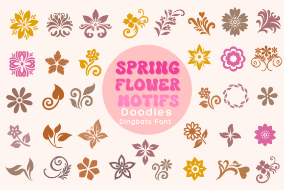 Preview of Spring Flower Motifs dingbat font