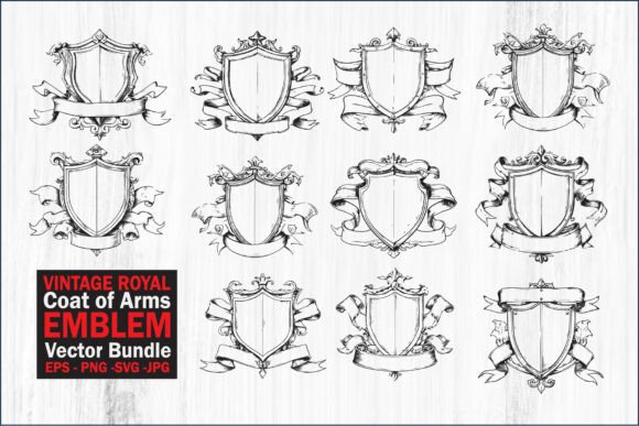Vintage Royal Coat of Arms Emblem Vector Graphic by GFXexprt · Creative ...