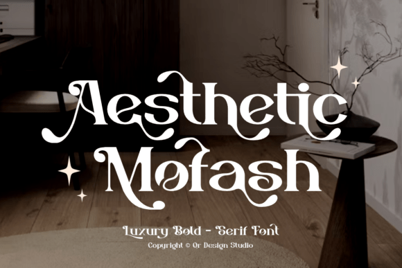 Aesthetic Mofash luxury bold serif font preview