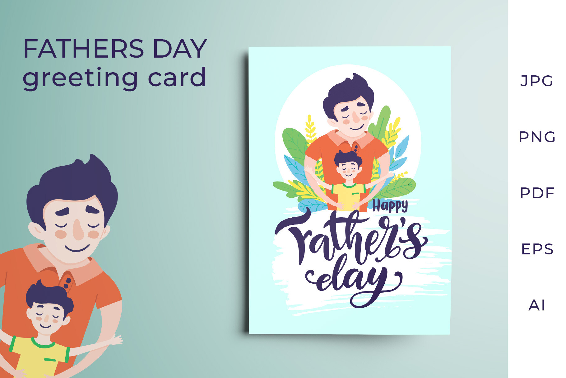 Father's Day Greeting Card, Vector Files