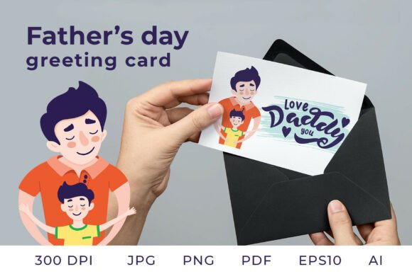 Father's Day Greeting Card, Vector Files