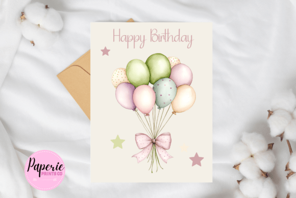 Happy Birthday Card Pastel Printable — Printable