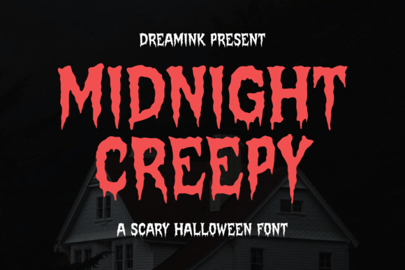 Midnight Creepy Font: Bold Dripping Halloween Typeface for Horror Posters