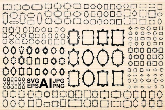 Ornate Black and White Decorative Frames