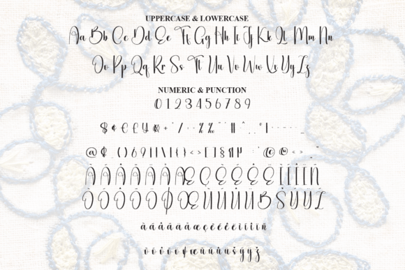 Rustic Embroidery Font PNG with transparent background - Preview 6