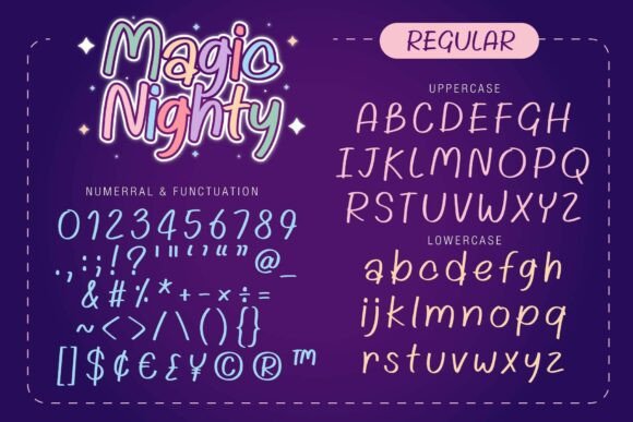Magic Nighty Font PNG with transparent background - Preview 6