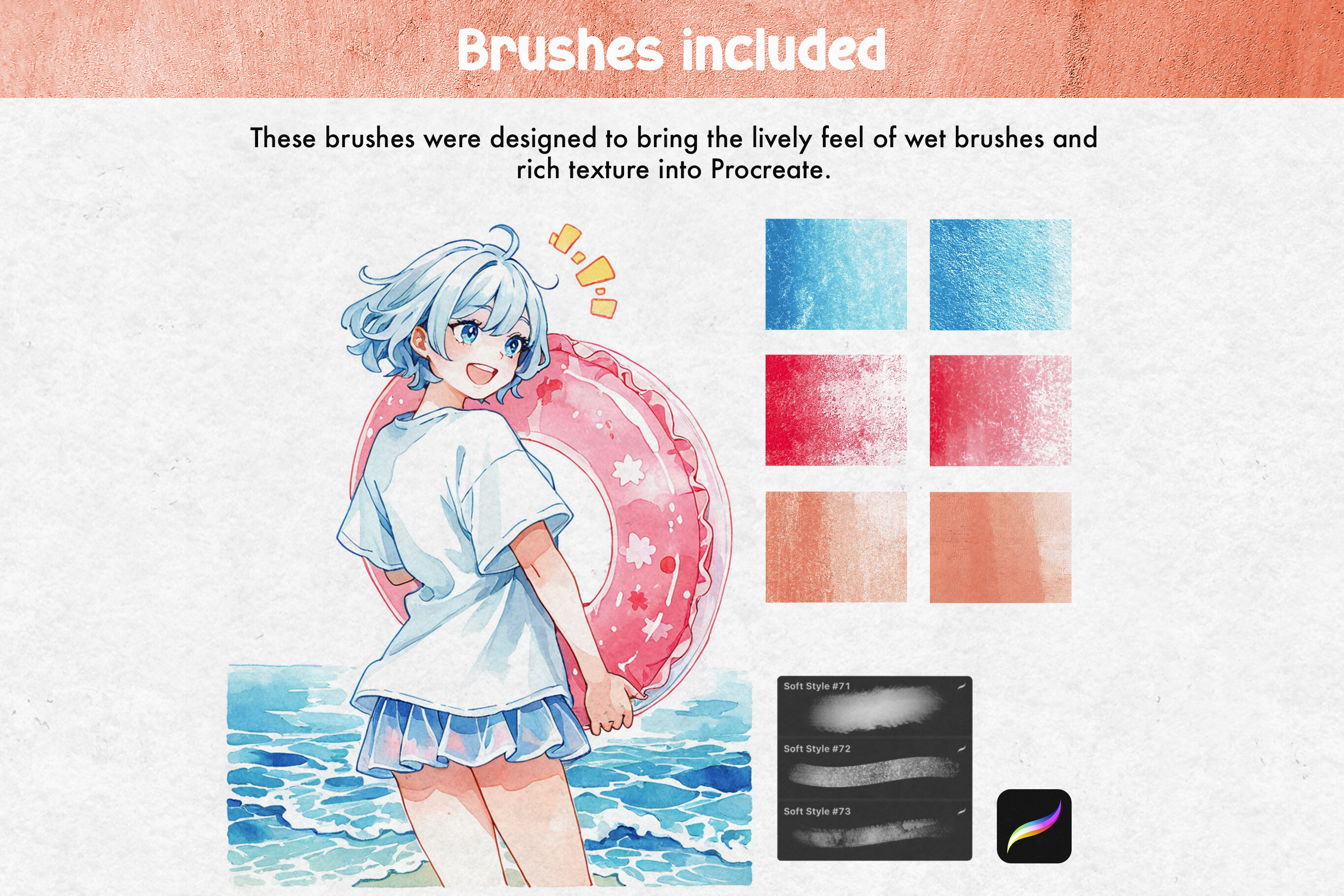 100 Anime Soft Style Brushes Procreate - photo 3
