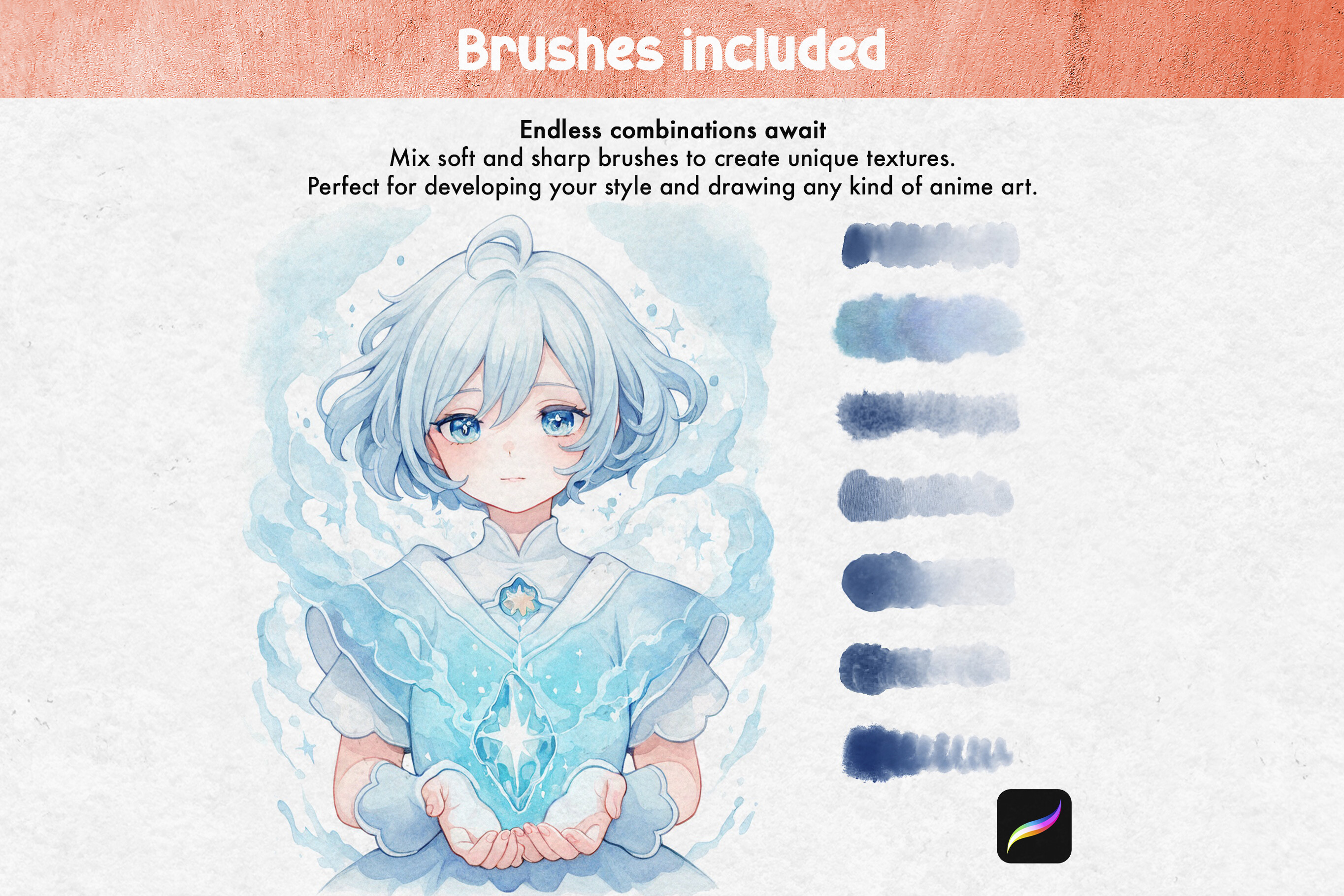 100 Anime Soft Style Brushes Procreate - photo 7