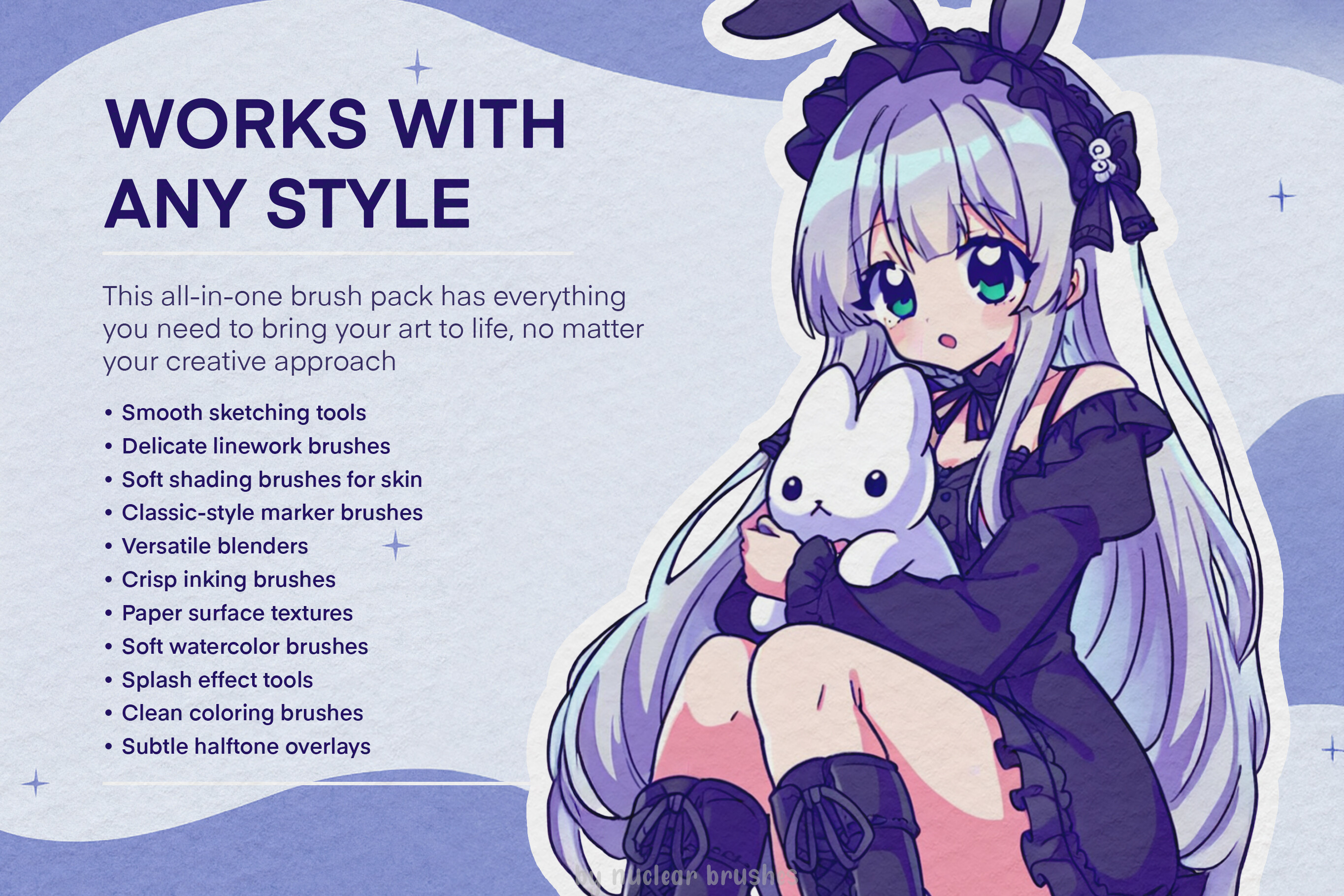 100 Procreate Anime Soft Style Brushes - photo 2