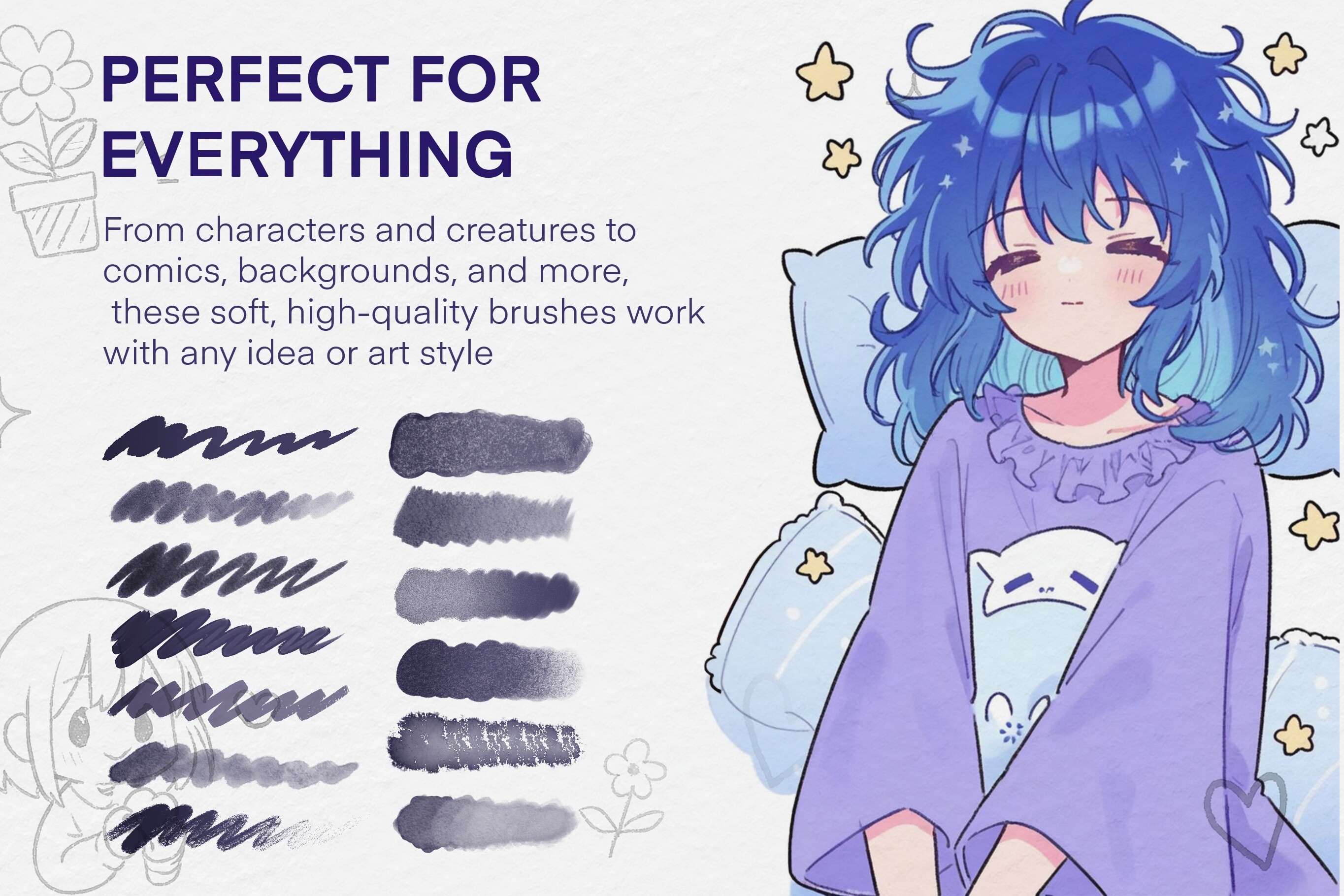100 Procreate Anime Soft Style Brushes - photo 5