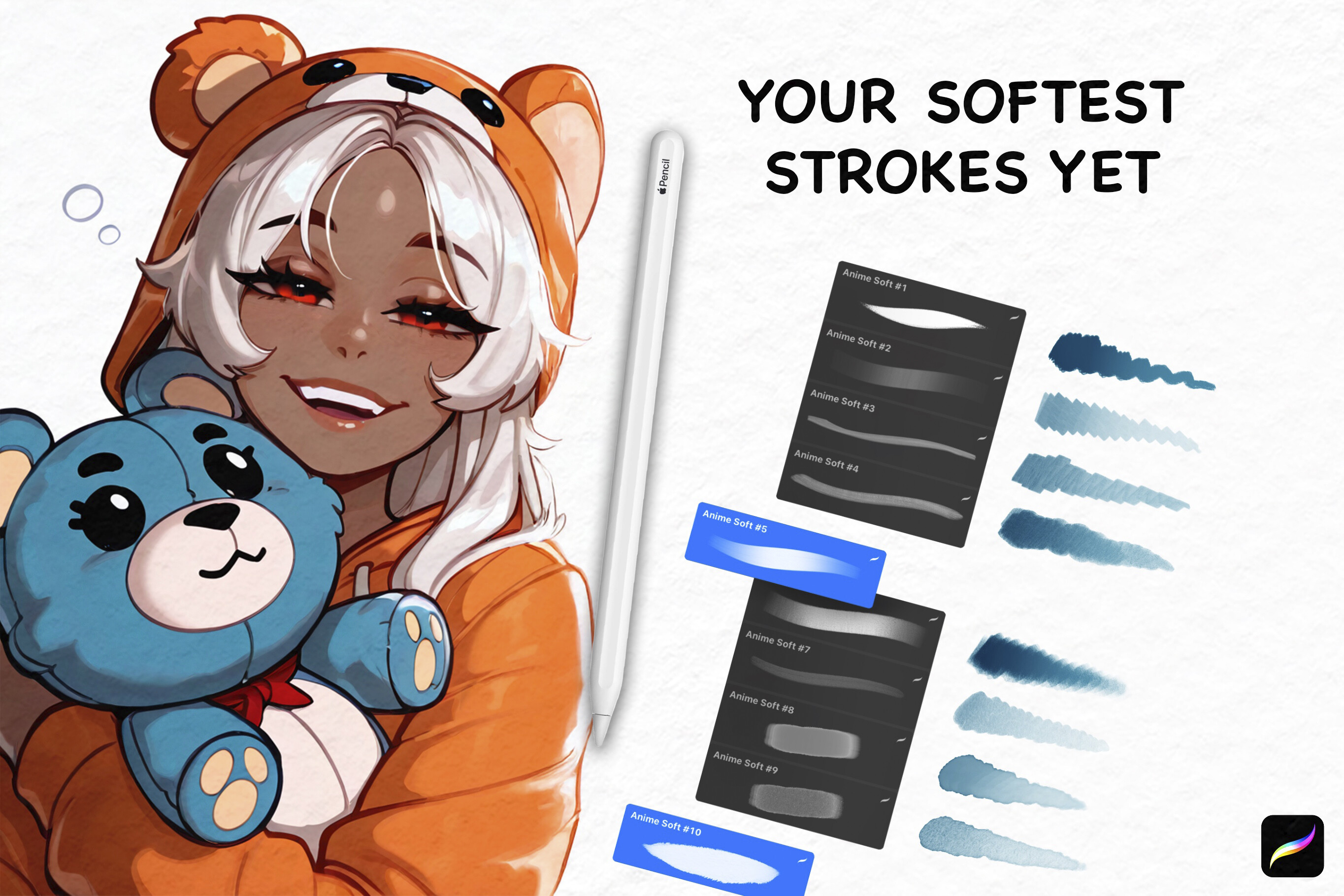 86 Procreate Brushes - Anime Soft Style - photo 2