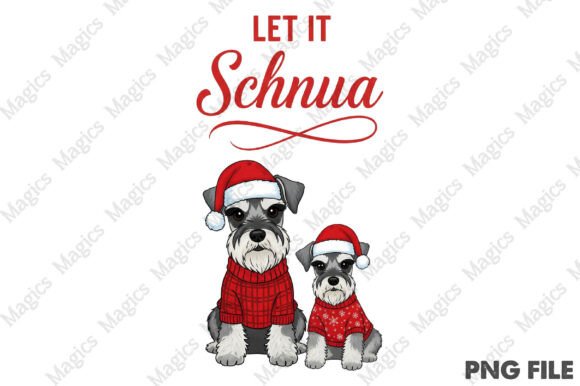 Adorable Miniature Schnauzers in Christm