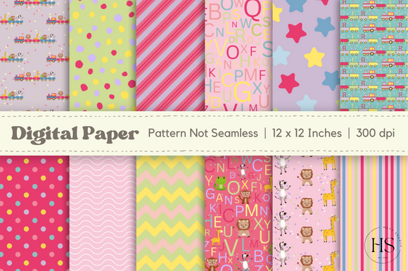 Baby Girl Pink Digital Papers Pack Graphic by Heyv Studio · Creative ...