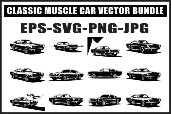 Classic Muscle Car Svg Bundle Graphics