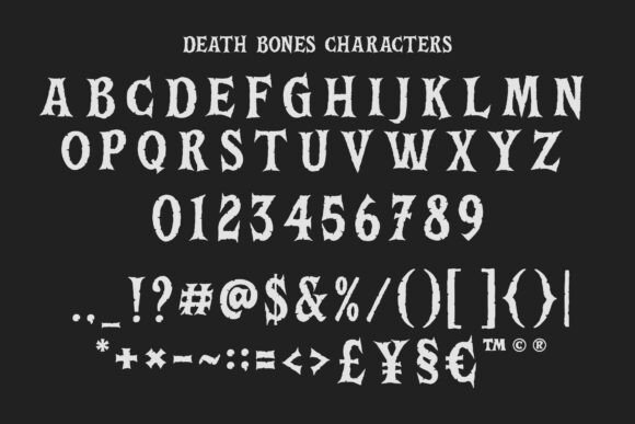 Death Bones Font PNG with transparent background - Preview 1