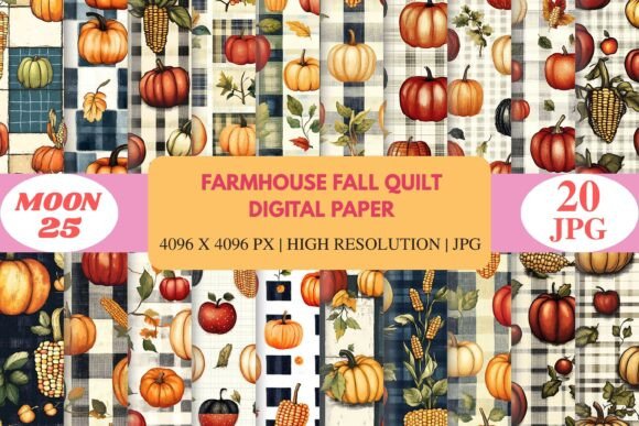 Farmhouse Fall Quilt Digital Paper