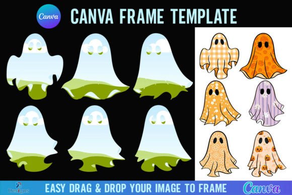 Halloween Ghost Canva Frame Cute Boo