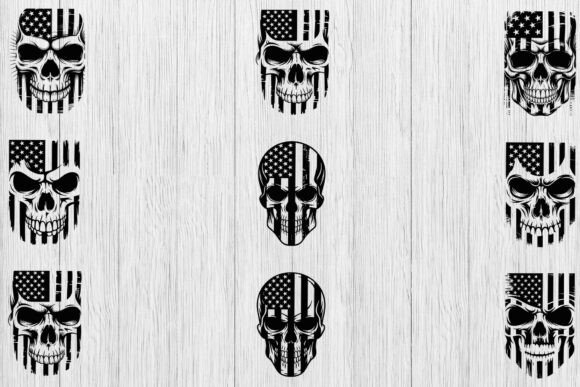 Patriotic Skull American Flag Bundle Graphic by @ripongrafix471 ...
