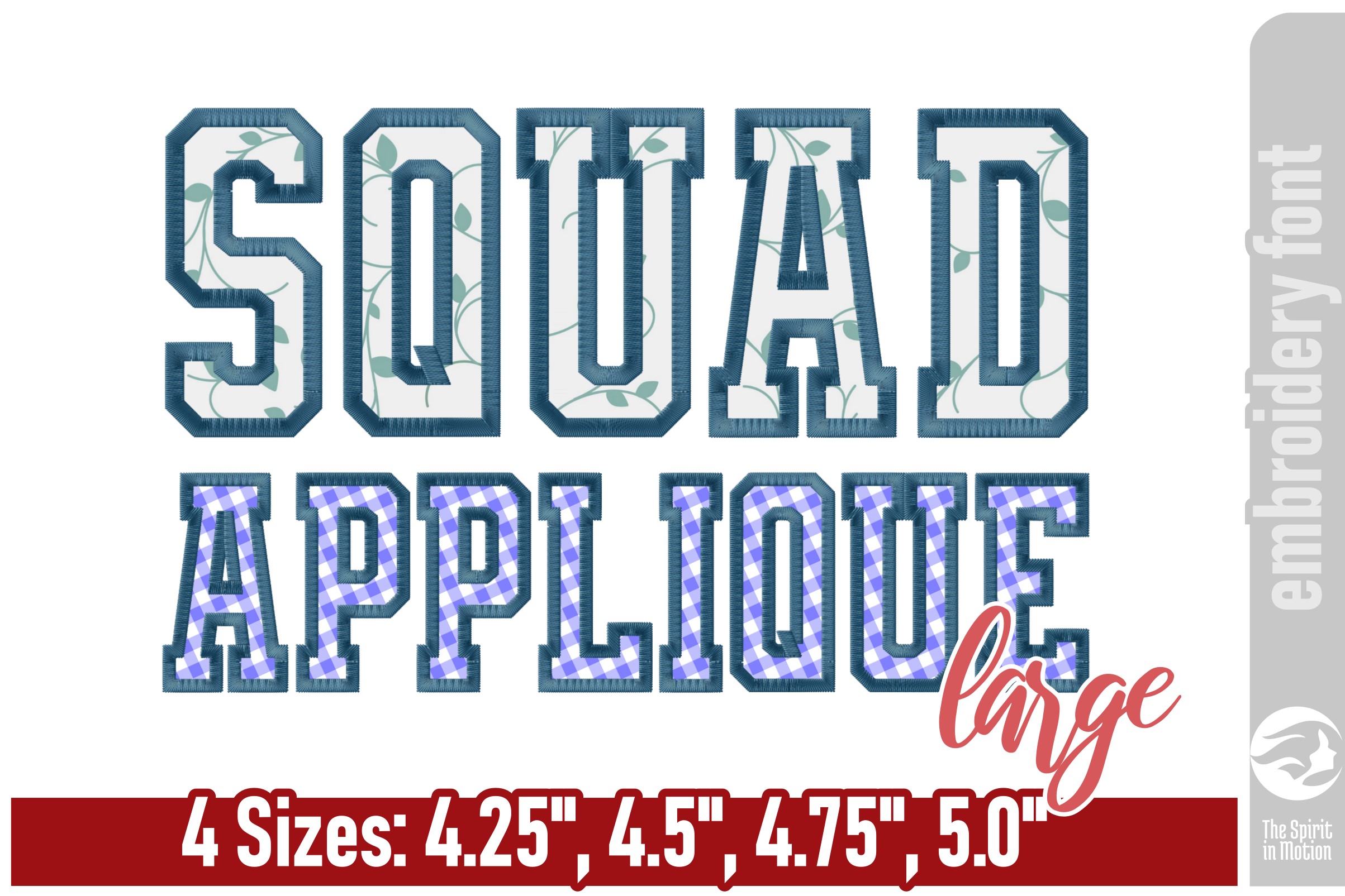 Squad Varsity Applique Font - Large