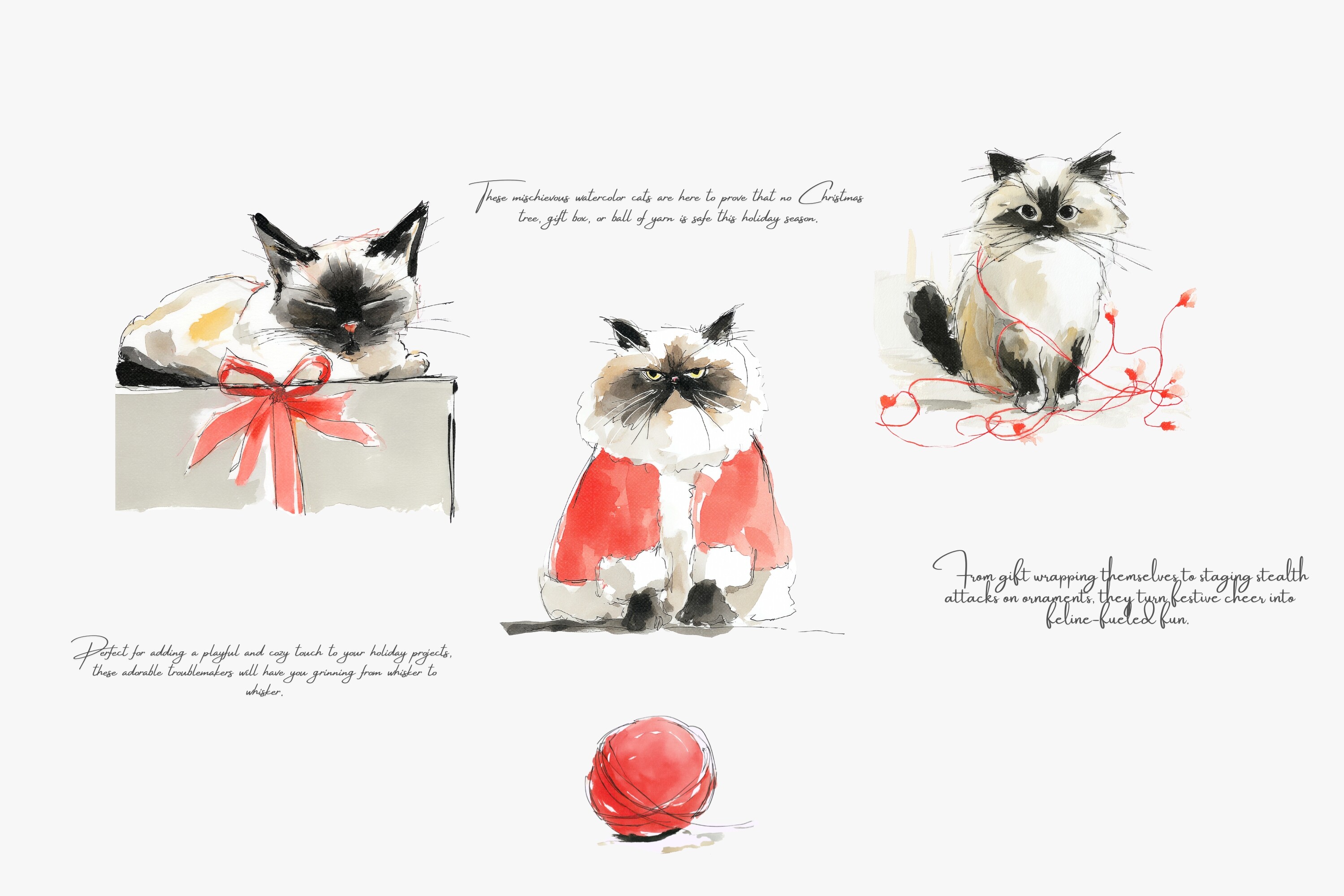 Christmas Cats Holiday Cats Set - photo 6