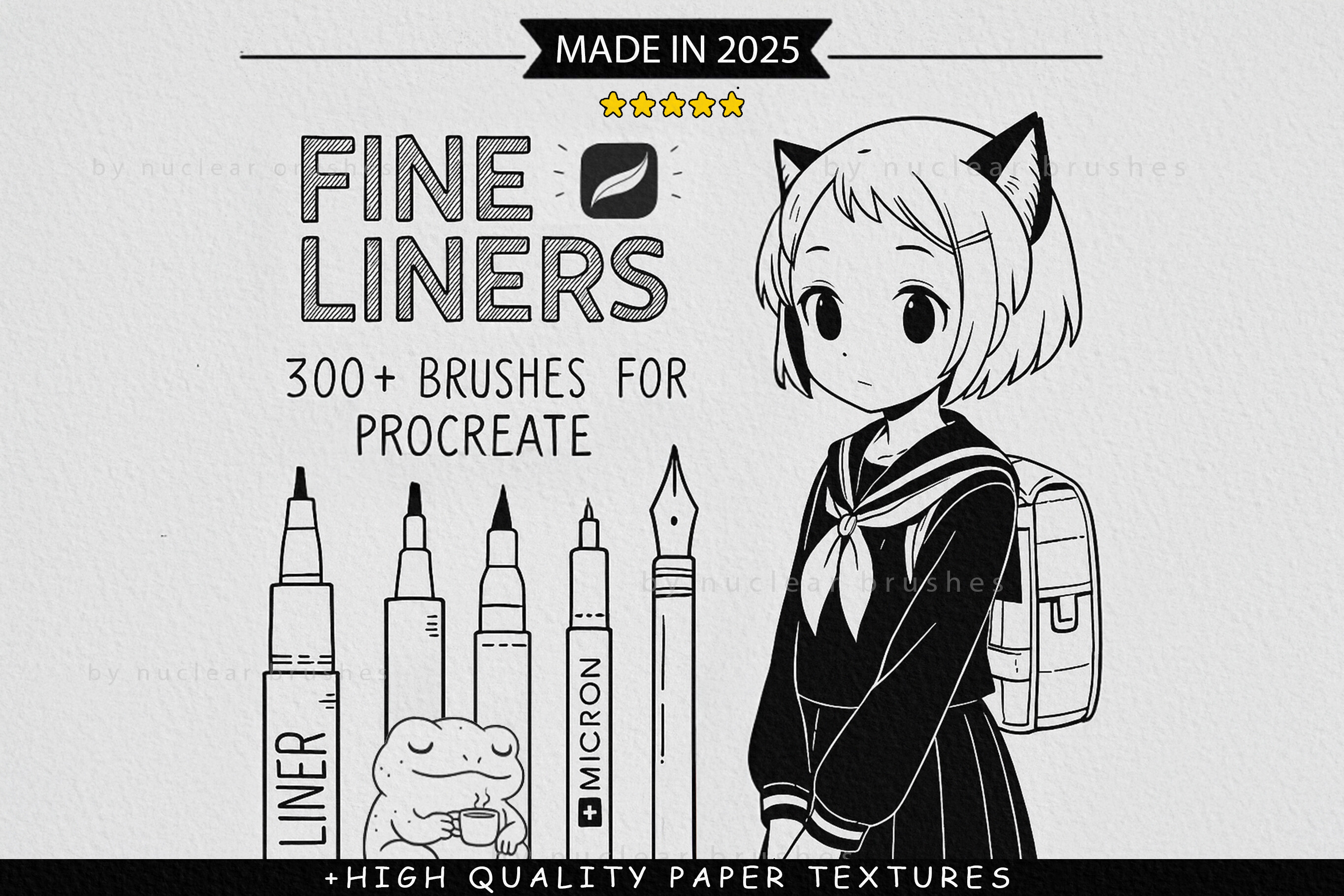 300 Fine Line Brushes for Procreate - photo 1