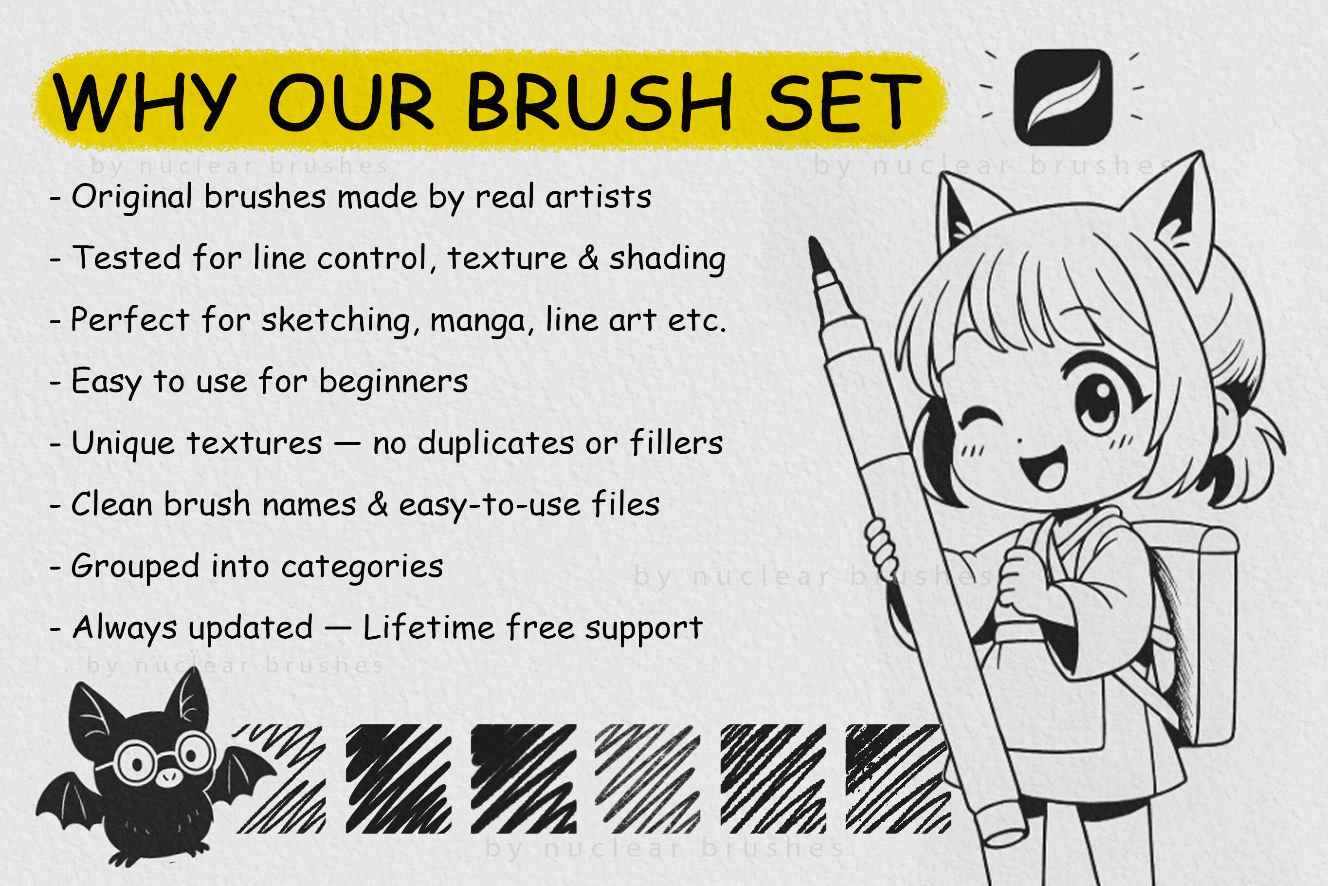 300 Fine Line Brushes for Procreate - photo 2