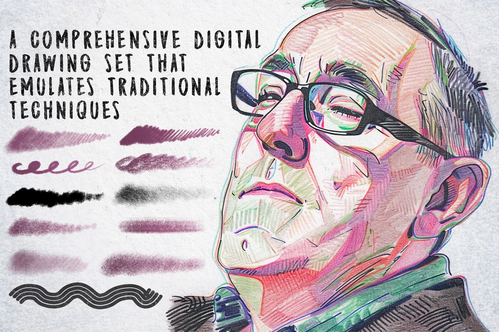 50 Retro Pencil Procreate Brushes - photo 5