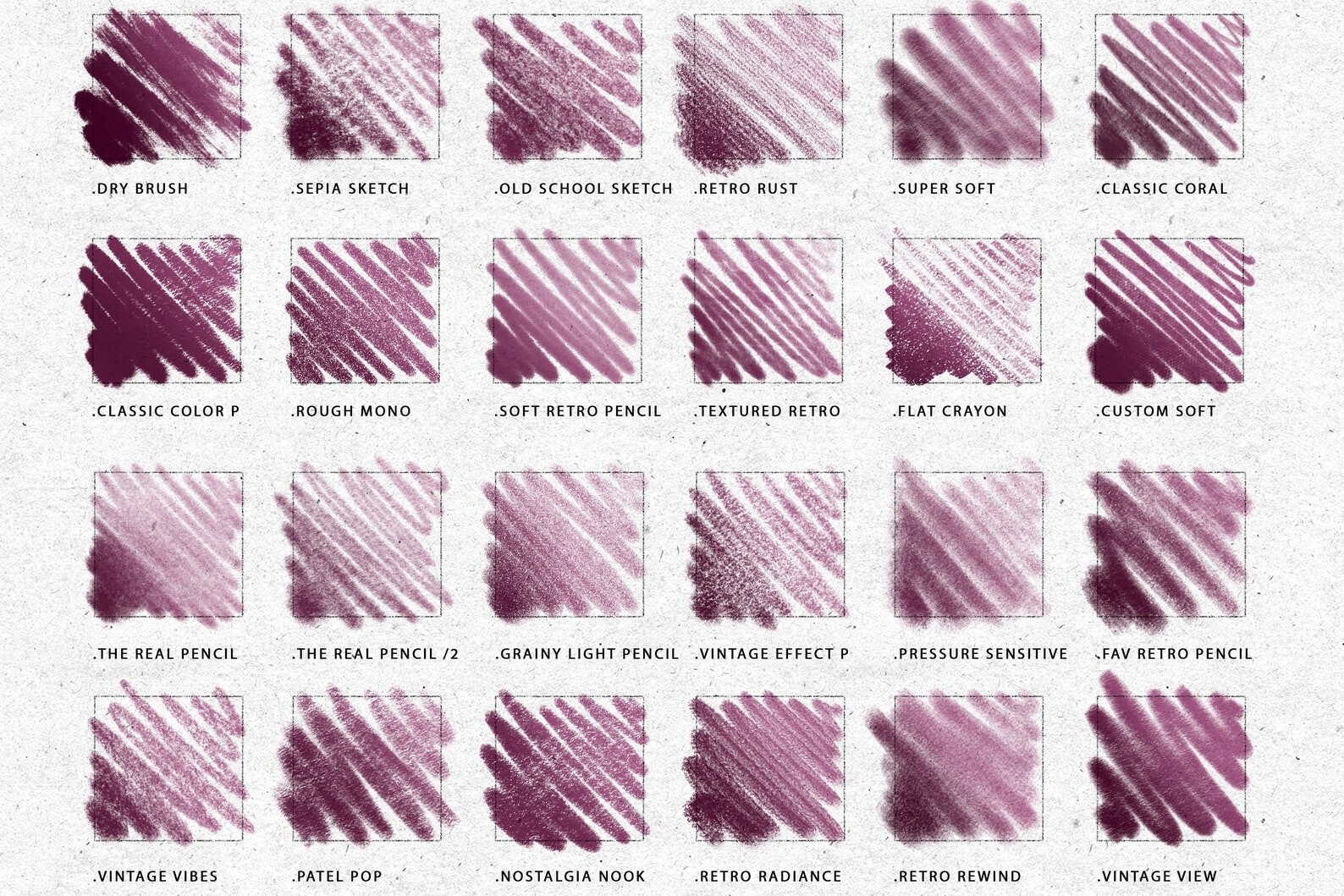 50 Retro Pencil Procreate Brushes - photo 7