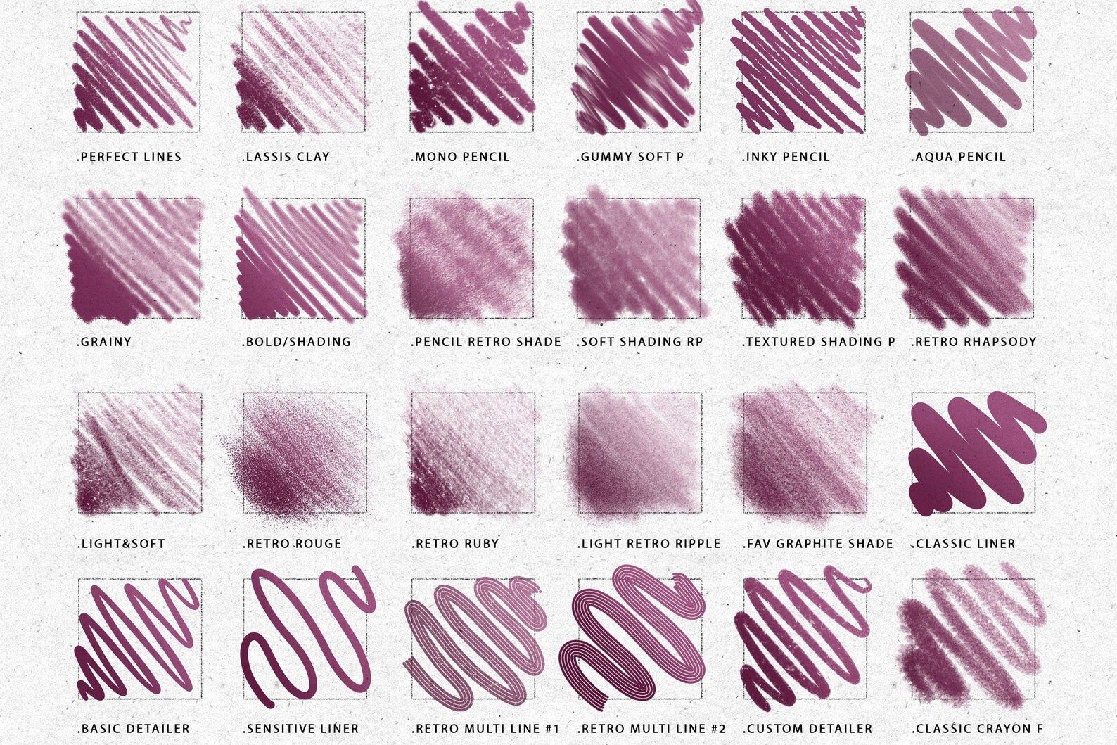 50 Retro Pencil Procreate Brushes - photo 8