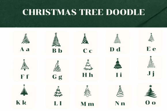 Christmas Tree Doodle Font - Preview 1