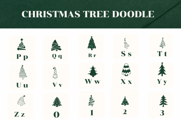 Christmas Tree Doodle Font - Preview 2