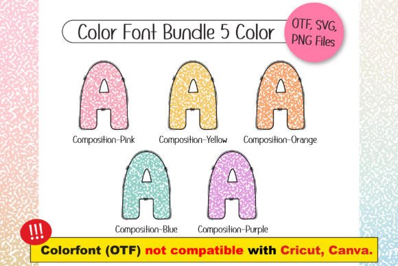Composition Book Pattern Pastel Font - Preview 1