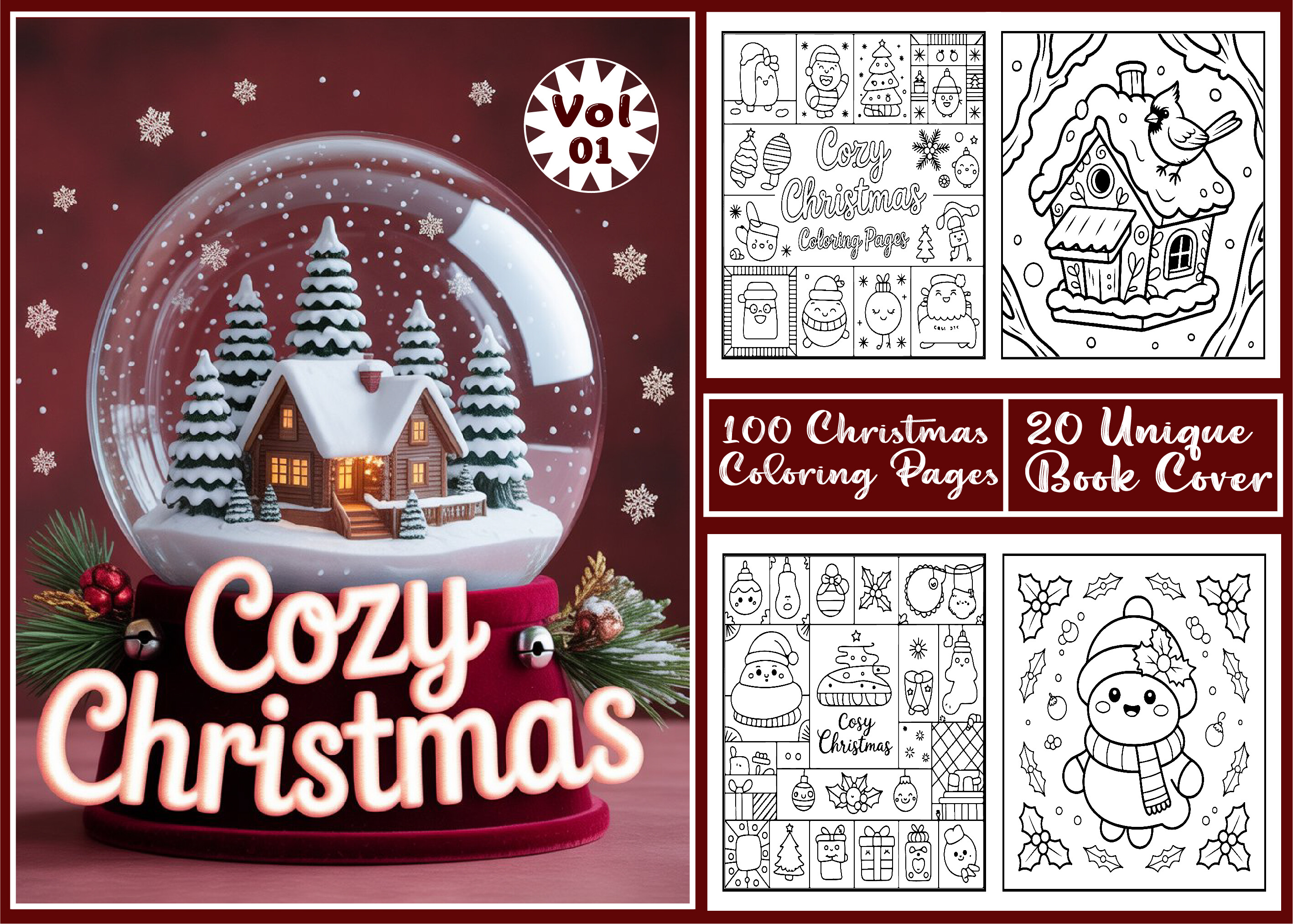 Cozy Christmas Coloring Pages Vol - 01