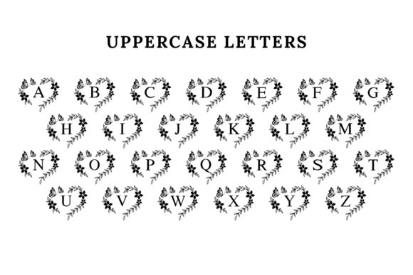 Flora Heart Monogram Font - Preview 6