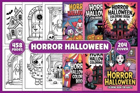 Horror Halloween Coloring Book for Adult