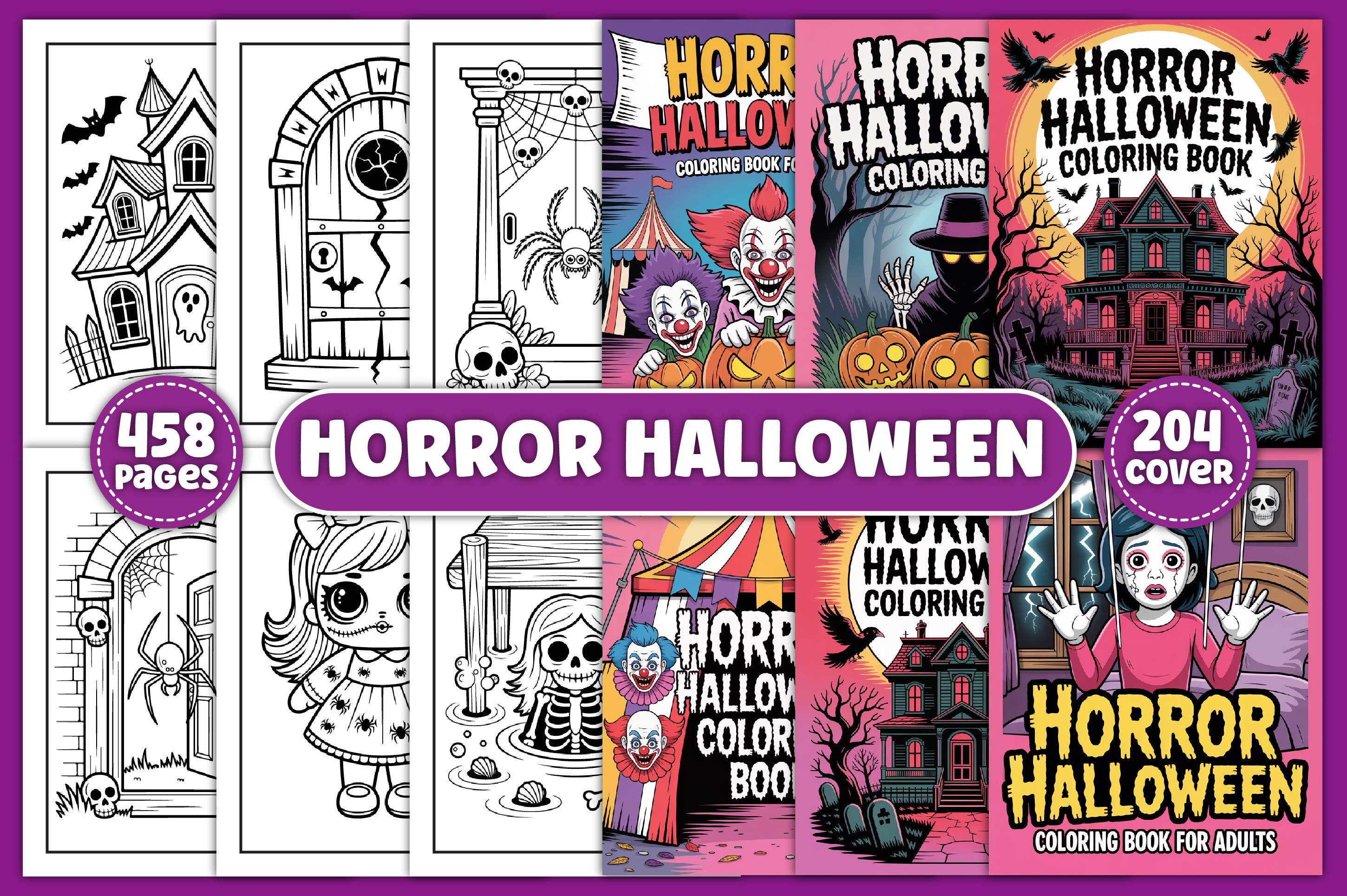 Horror Halloween Coloring Book for Adult