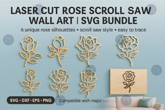 Laser Cut Rose Svg Rose Wall Art Svg · Creative Fabrica