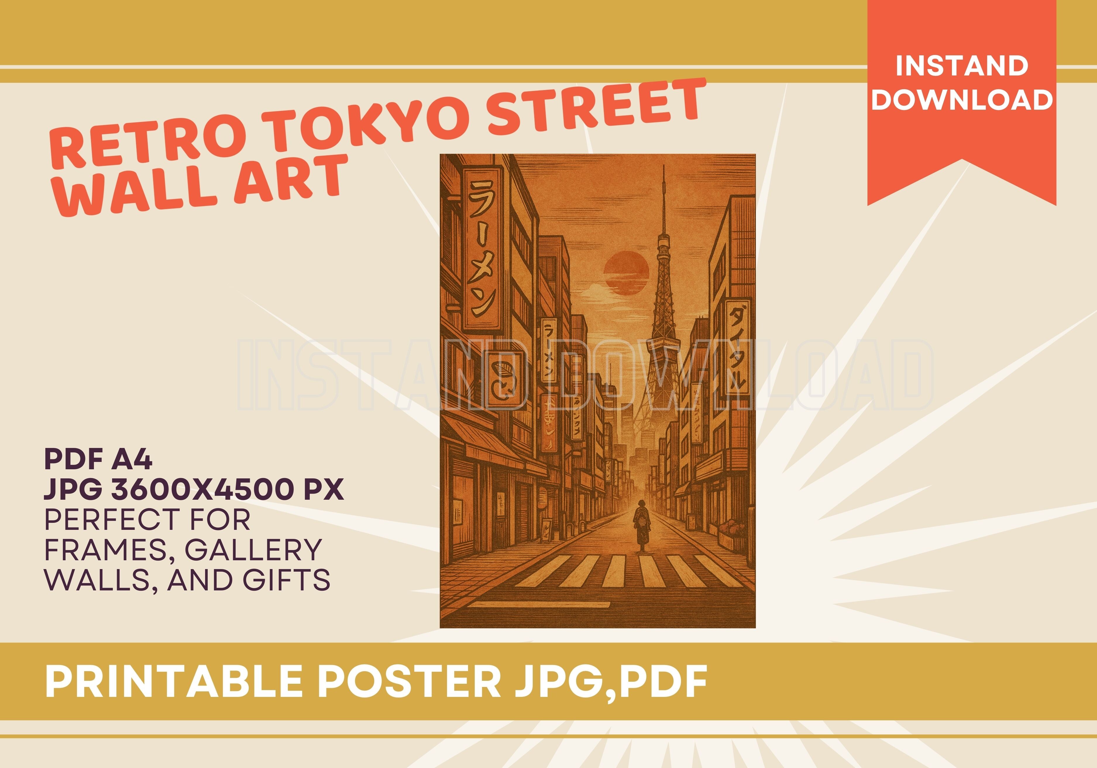 Retro Tokyo Street Poster