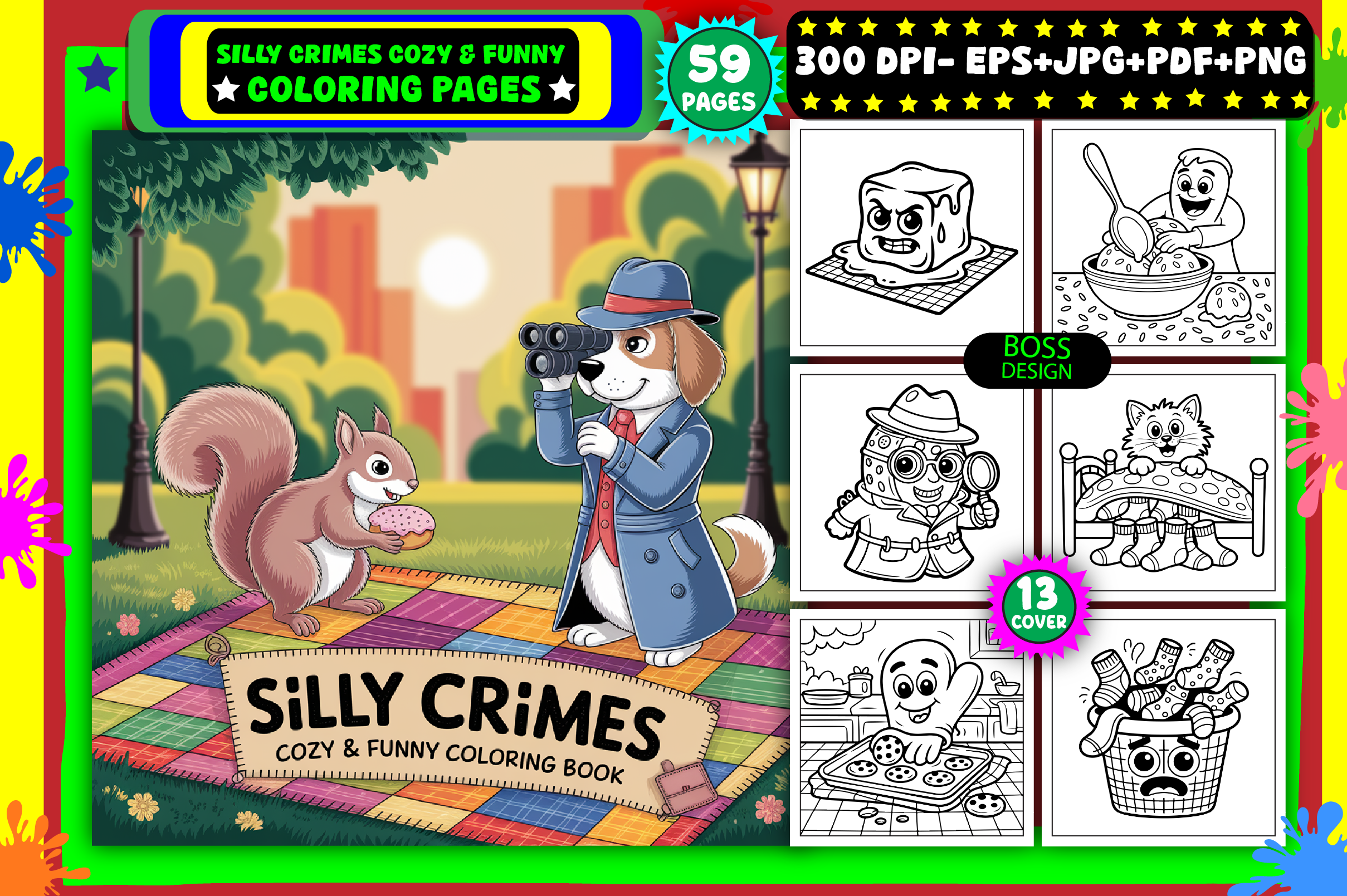 Silly Crimes Cozy & Funny Coloring Pages