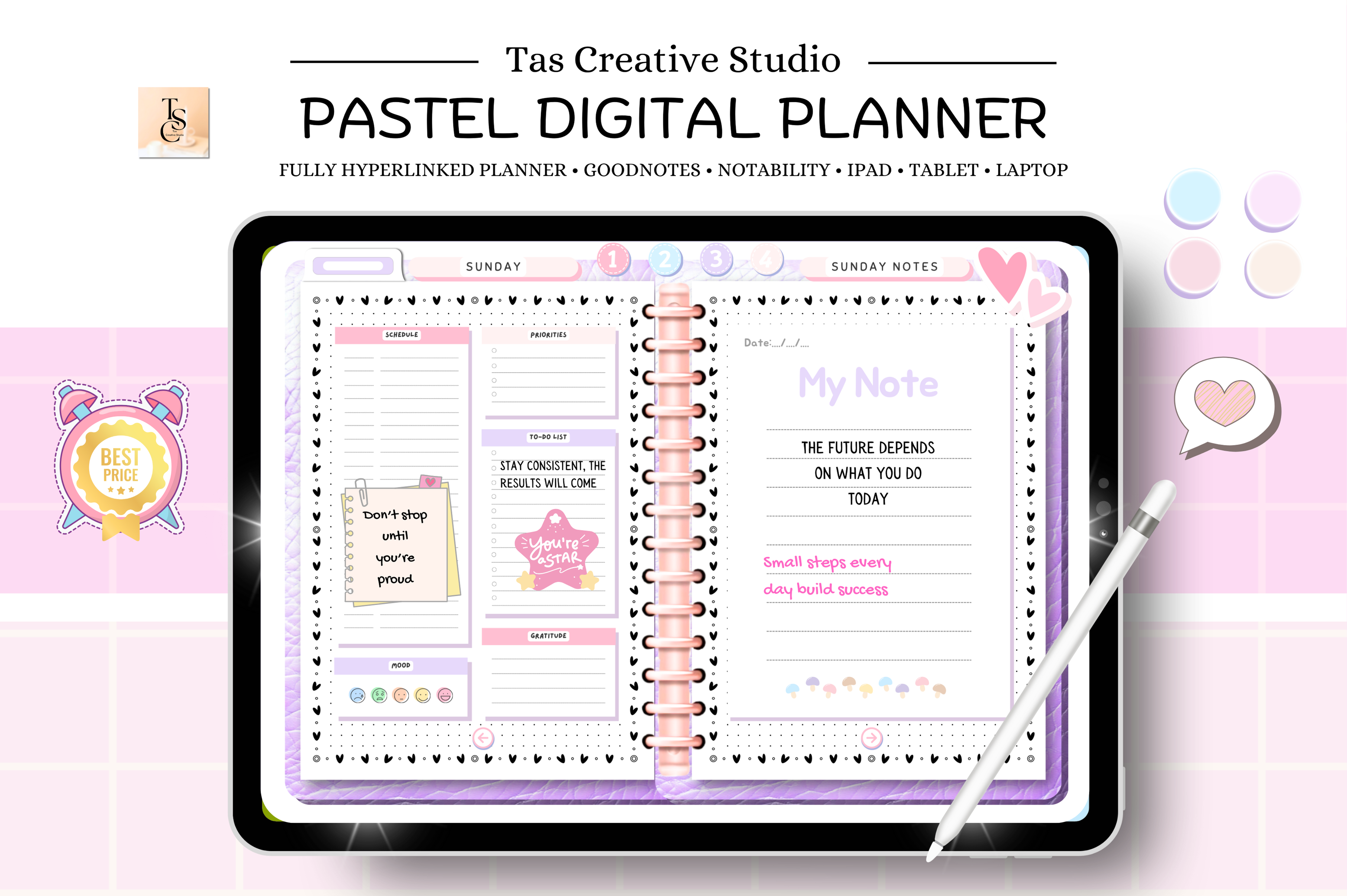 Undated Digital Planner IPad, Goodnotes