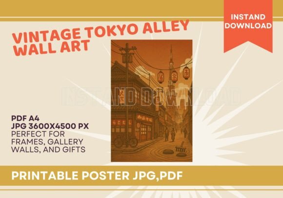 Vintage Tokyo Alley Poster