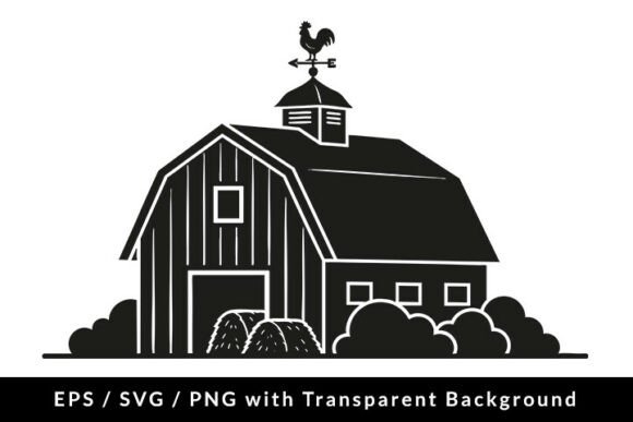 Barn Clip Art Silhouette SVG EPS PNG Graphic by Formatoriginal ...